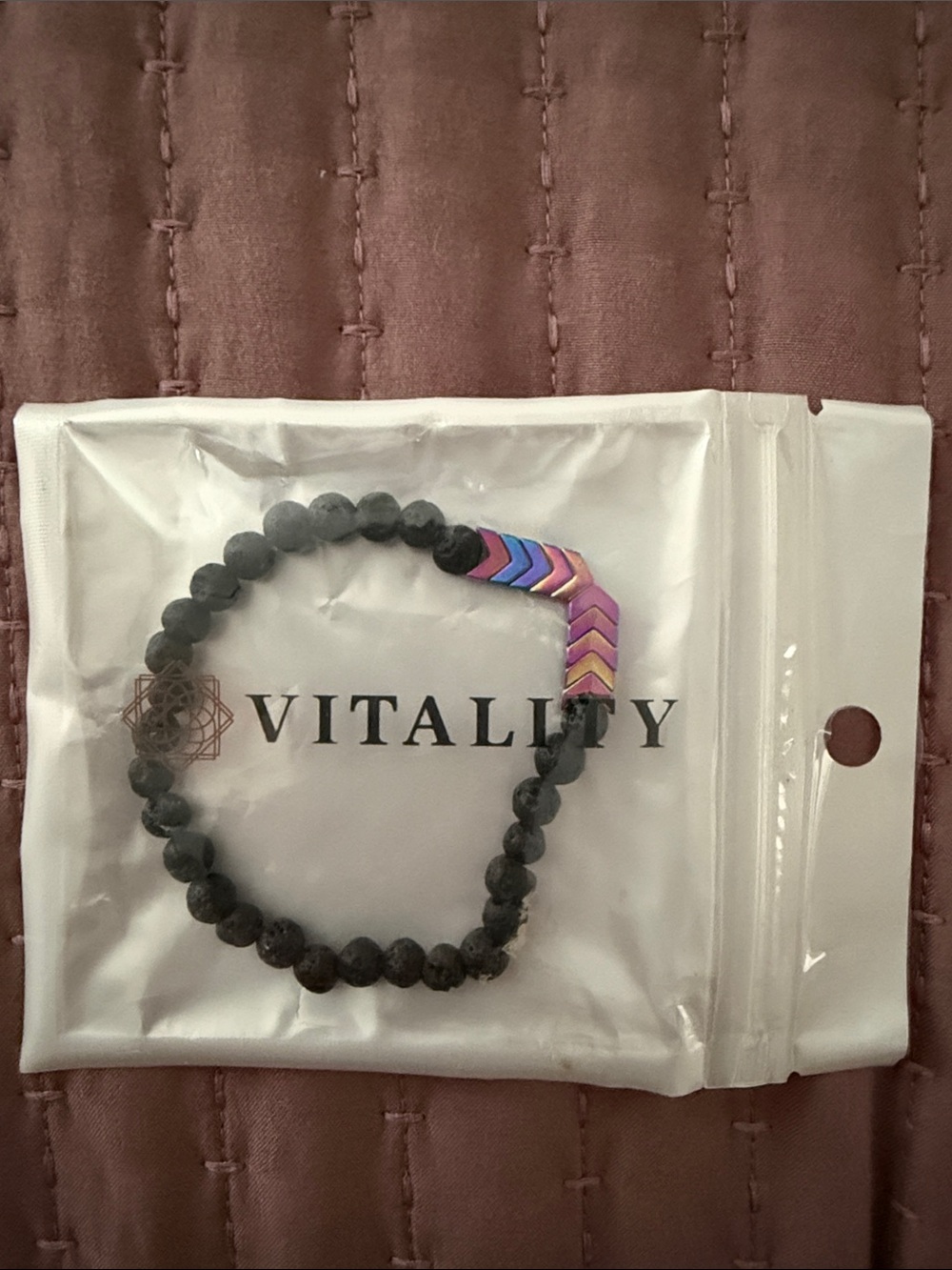 Vitality Black and Multicolor Beaded Bracelet